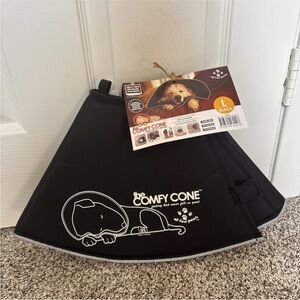 The Comfy Cone Soft Recovery Collar for Dogs Black Size L
